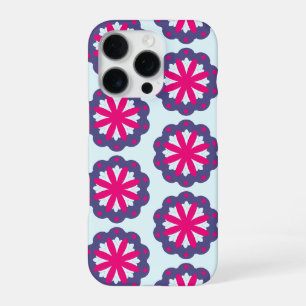 Purple and Pink Floral Shapes iPhone 16 Pro Case