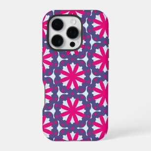 Purple and Pink Floral Shapes iPhone 16 Pro Case