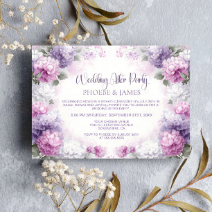 Purple and Pink Floral Wedding After Party Invitation