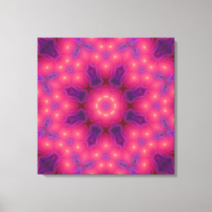Purple and Pink Fractal Art Wrapped Canvas