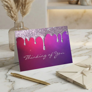 purple and pink glitter drip Sympathy Card