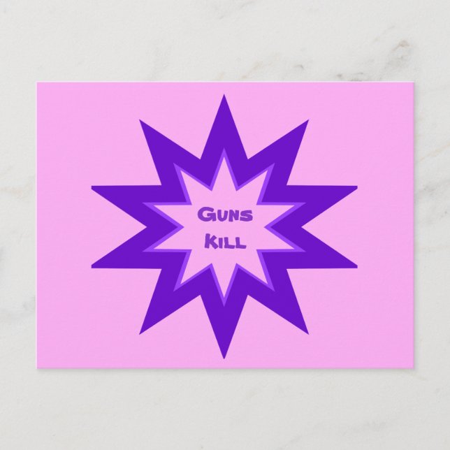 Purple and Pink Guns Kill Postcard (Front)