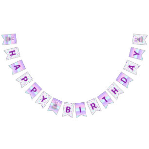 Purple and Pink Happy Birthday Banner