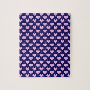 Purple And Pink Hearts Jigsaw Puzzle