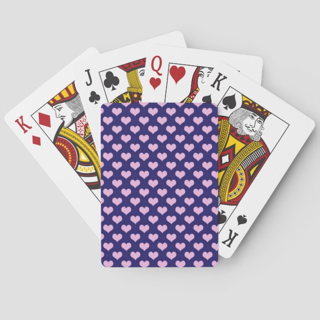 Purple And Pink Hearts Playing Cards (Back)