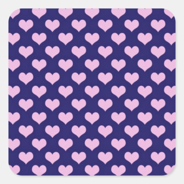 Purple And Pink Hearts Square Sticker (Front)