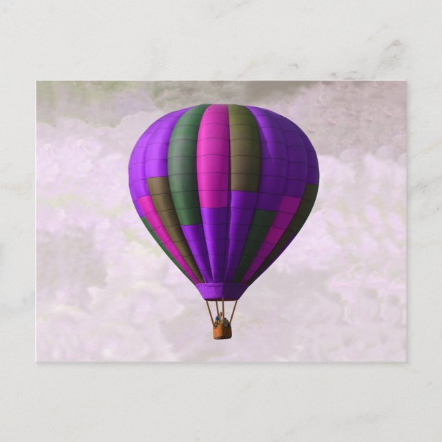 Purple and Pink Hot Air Balloon Postcard (Front)