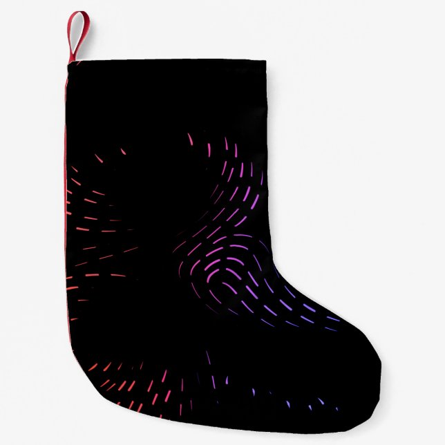 Purple and pink lights small christmas stocking (Front)