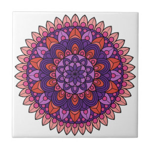 Purple and pink mandala  tile