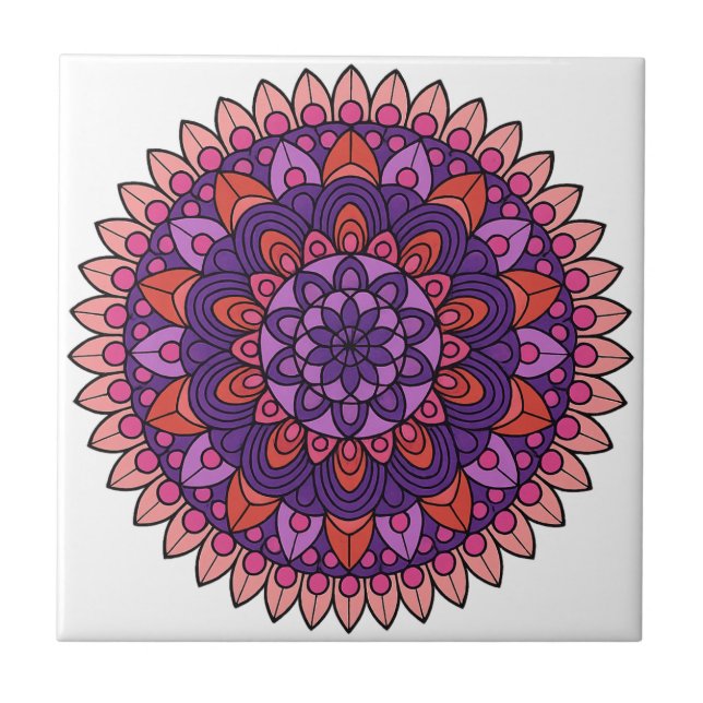 Purple and pink mandala  tile (Front)