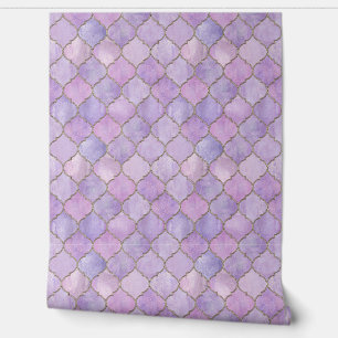 Purple and pink Mermaid Tail, kids room, nursery Wallpaper