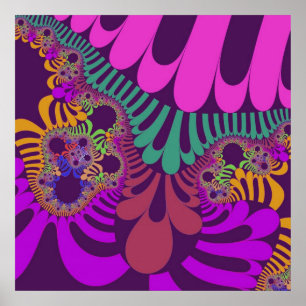 Purple and Pink Mod Poster