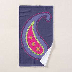 Purple and Pink Paisley Hand Towel