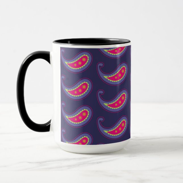 Purple and Pink Paisley Mug (Left)