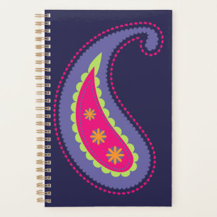 Purple and Pink Paisley Planner