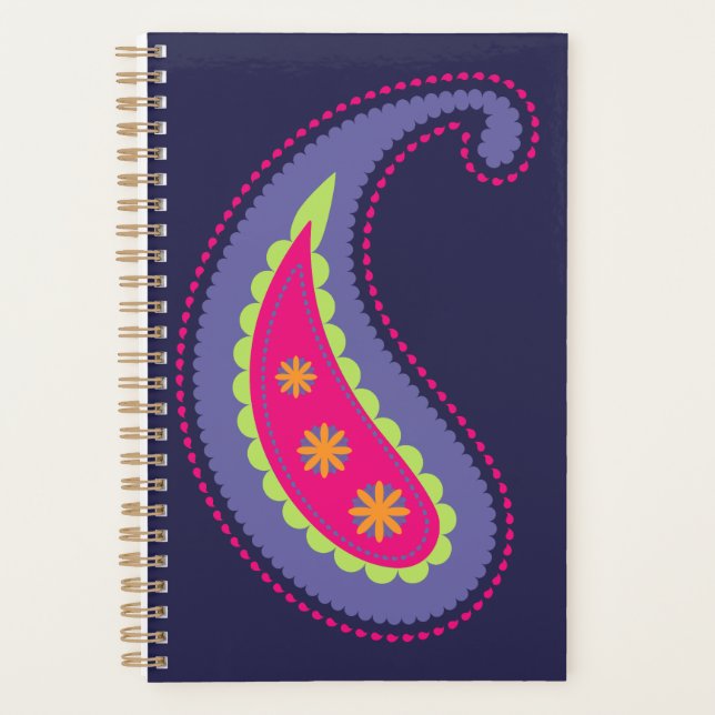 Purple and Pink Paisley Planner (Front)