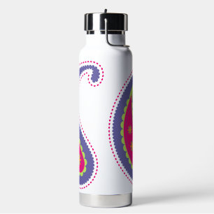 Purple and Pink Paisley Water Bottle