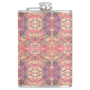 Purple and pink pattern hip flask