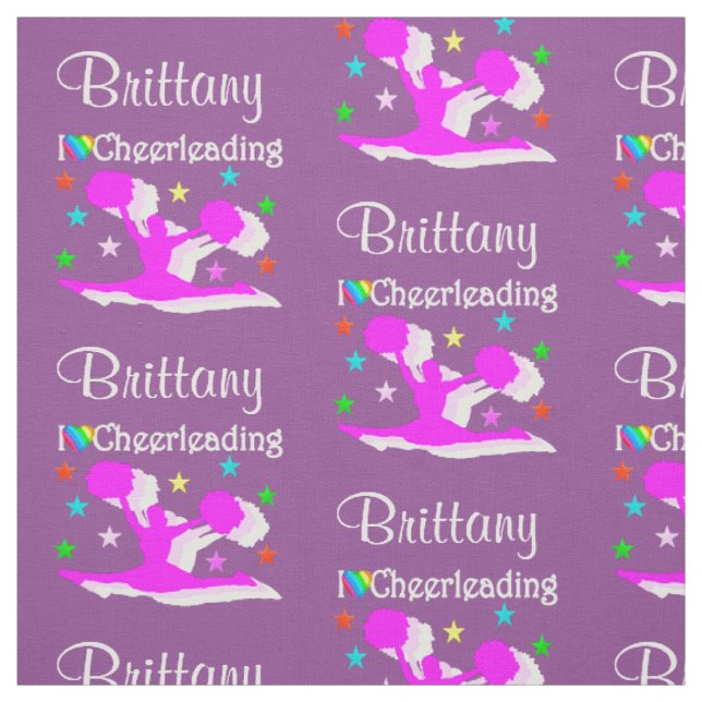 PURPLE AND PINK PERSONALIZED CHEERLEADER FABRIC (Swatch)