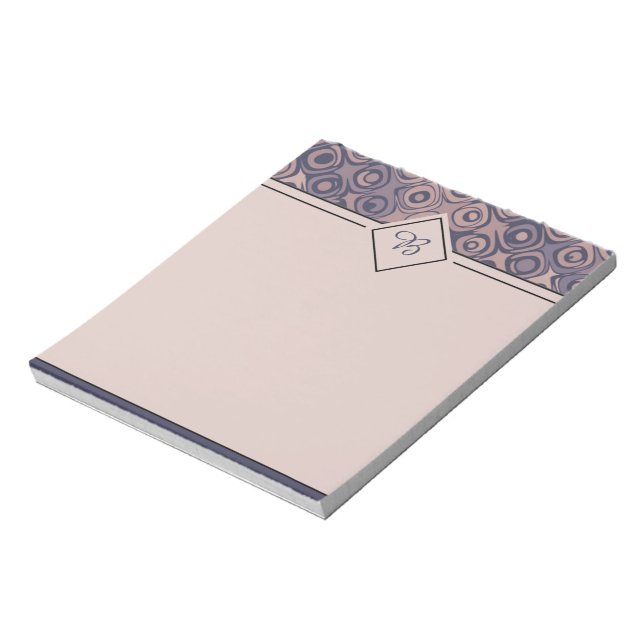 Purple and pink retro pattern notepad (Rotated)