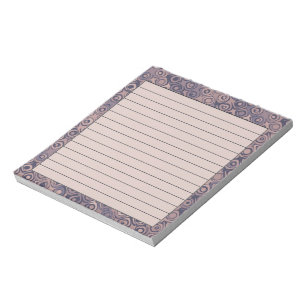 Purple and pink retro pattern notepad