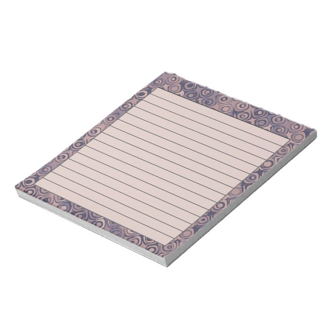 Purple and pink retro pattern notepad (Rotated)