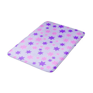 Purple and Pink Stars Bath Mat