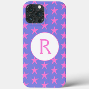 Purple and Pink Stars Initial iPhone 13 Pro Max Case