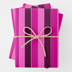 Purple and Pink Stripes Wrapping Paper Sheet