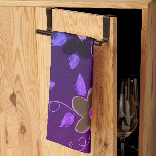 Purple And Pink  Tea Towel (Thirds Fold)