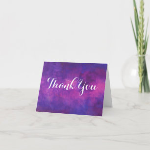 Purple and Pink Watercolor Abstract Thank You Card