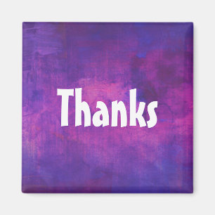 Purple and Pink Watercolor Background Thanks Magnet