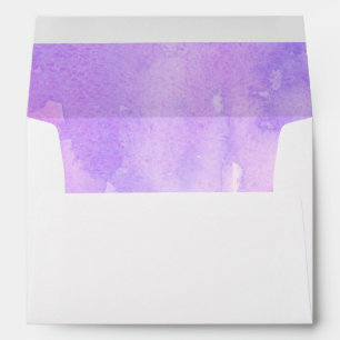 Purple and pink watercolor. Romantic wedding Envelope