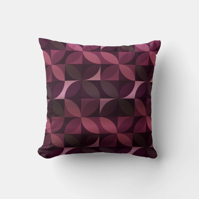 Purple and Plum Modern Pattern Cushion (Front)