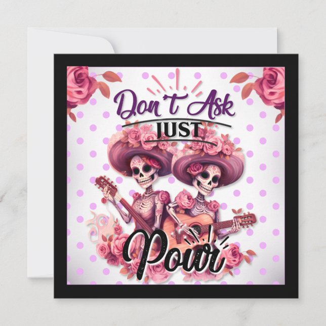 Purple and Pretty Sugar Skull Holiday Card (Front)