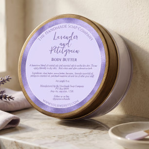Purple and Purple Foil Cosmetics Jar Label