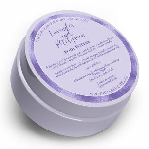 Purple and Purple Foil Cosmetics Jar Label