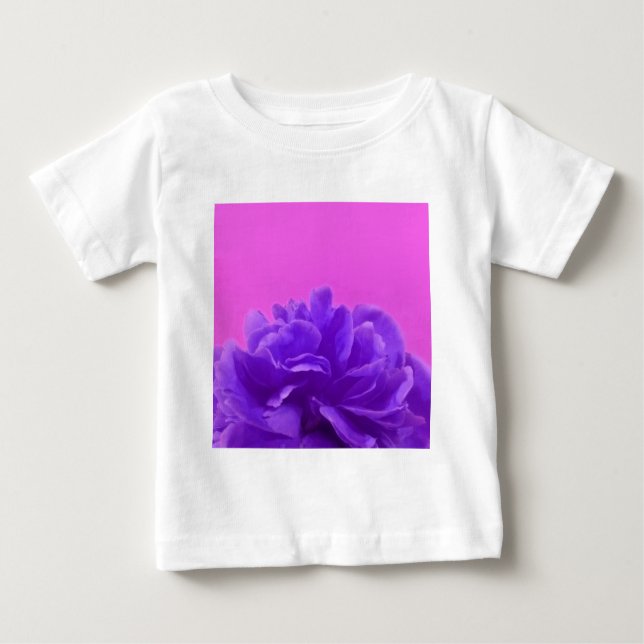 Purple and Raspberry Floral Art Baby T-Shirt (Front)