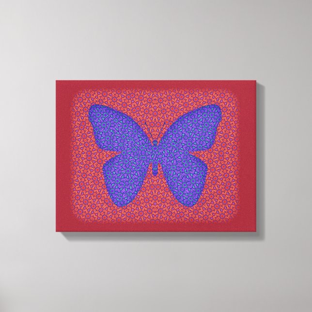Purple and Red Butterfly Canvas Print (Front)