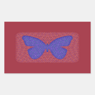 Purple and Red Butterfly Rectangular Sticker
