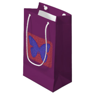 Purple and Red Butterfly Small Gift Bag