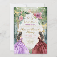 Purple and Red Forest Twin Princess Quinceañera