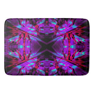 Purple and red kaleidoscope pattern bath mat