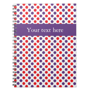 Purple and Red Polka Dots Spiral Notebook