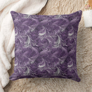 Purple and silver abstract pattern cushion