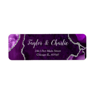 Purple and Silver Agate Marble Wedding
