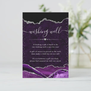Purple and Silver Agate Wedding Wishing Well Enclosure Card
