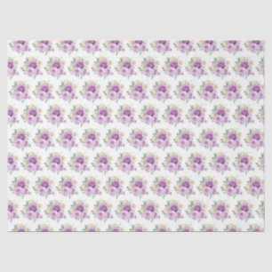 Purple and Silver Elegant Flowers Tissue Paper