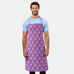 Purple and Silver Floral Series Design 13 Apron