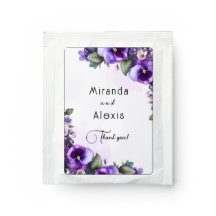 Purple and Silver Floral-Themed Ivory 